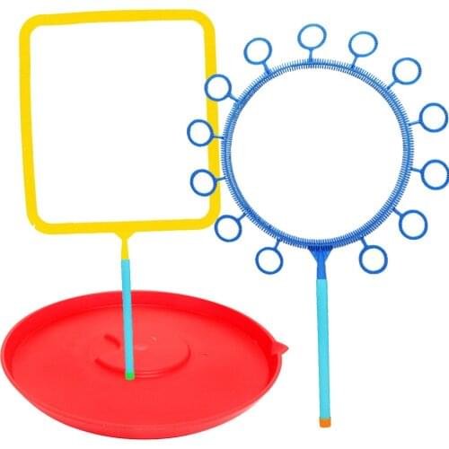3pcs Large Bubble Wands Toy Set with Tray Bulk Bubble Wands Set for Kids Summer Outdoor Activity Party Favors Bubble Maker Ring