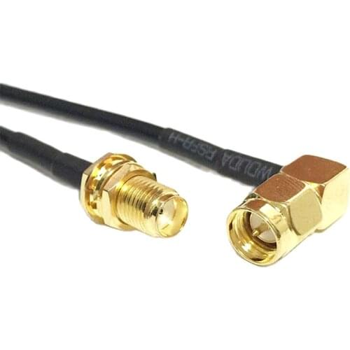 WIFI antenna cable SMA female nut Switch SMA Male Right Angle pigtail adapter RG174 Wholesale 10cm/15cm/20cm/30cm/50cm/100cm