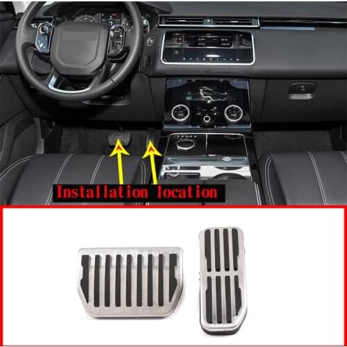 Aluminum Alloy Car No Drill Anti-slip Fuel Brake Pads Pedals Cover For Land Rover Range Rover VELAR 2017 2018 2019 Car Accessory