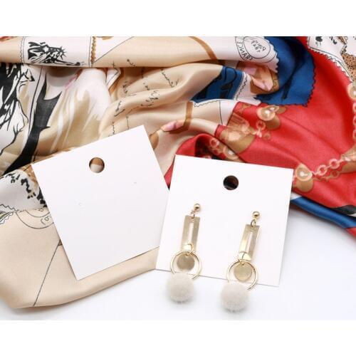 8*8cm White Earring cards kraft custom printed logo earring cards in packaging and display Jewelry accessories 100 pieces
