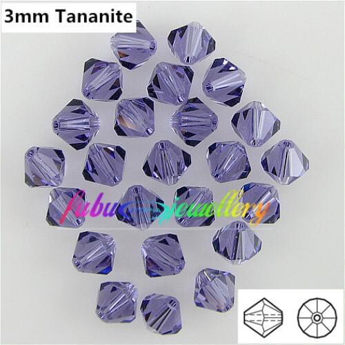 Free Shipping! 720pcs/Lot, AAA Chinese Top Quality 3mm Tanzanite Crystal Bicone Beads