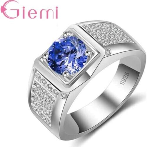 Bohemian Fancy Wide Finger Ring With Clear CZ Crystal Pure 925 Sterling Silver Jewelry For Woman Girls Lady Engagement