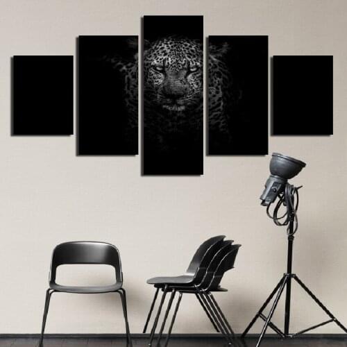 Black And White Leopard HD Customizable Canvas Painting Print HD Animal Picture Waterproof Ink Home Living Room Bedroom Decor