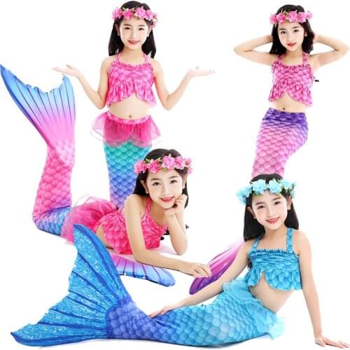 Girls Mermaid Tail Swimsuit Children the Little Mermaid Costume Cosplay Beach Clothes Bathing Suit Halloween easter costume