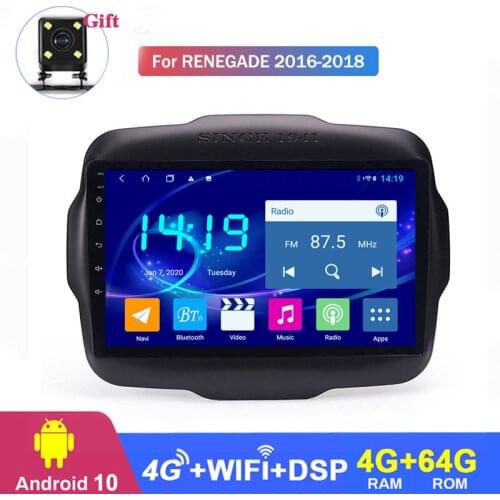 For Jeep Renegade 2016 2017 2018 Car Multimedia MP5 Player GPS Buletooth Car Stereo Mirror Link Quad-Core GPS Navigation 4G LTE
