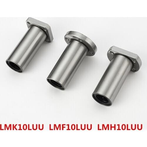 LMF10LUU LMK10LUU LMH10LUU 10x19x55mm Long Type Series Flange Coupling Linear Ball Motion Bearing For Rod shaft 10mm