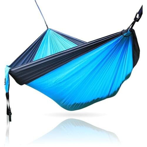Camping Hammock with Lightweight Nylon Parachute & Tree Straps Portable Indoor Outdoor Backpacking Travel