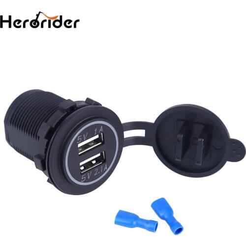 Herorider Motorcycle Waterproof Universal Dual USB Car Charger Power Adapter Socket Auto Charger For Iphone Ipad Car-Charger