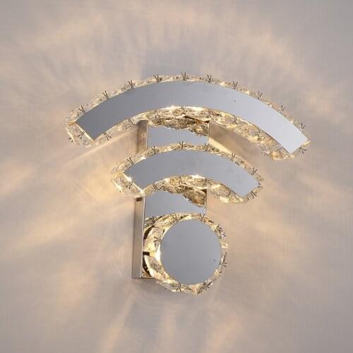 Crystal Wall Sconce Lamp Modern Minimalist Wifi Bedroom Light Creative European Style Living Room Staircase Aisle Hotel Lighting