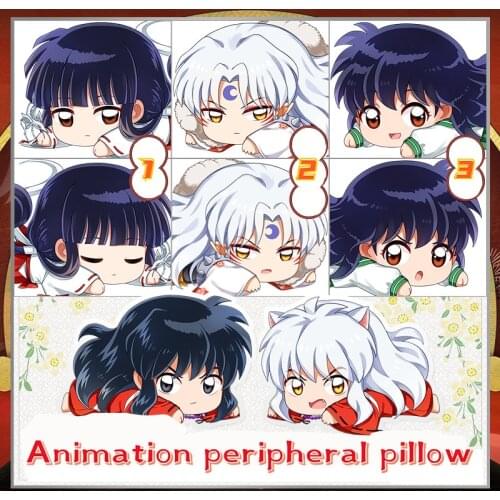 Inuyasha Anime Plushie Cartoon Manga Cushion Pillow Sesshoumaru/Kagome/Kikyo/Inuyasha Double Sided Pillow Stuffed Plush Toy Doll