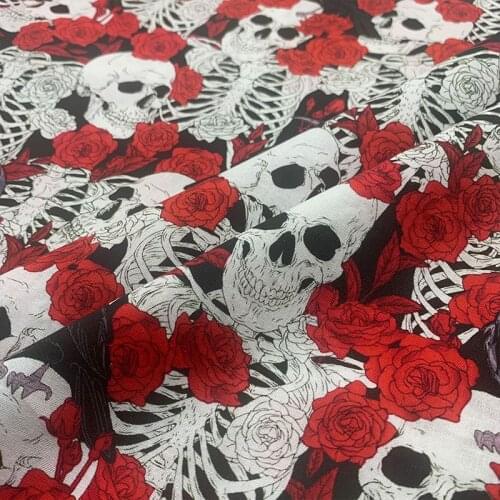 Beautiful Digital Printing Color Halloween Skull Pattern 100% Cotton Fabric Sewing Material Children Fabric Diy Shirt Clothing