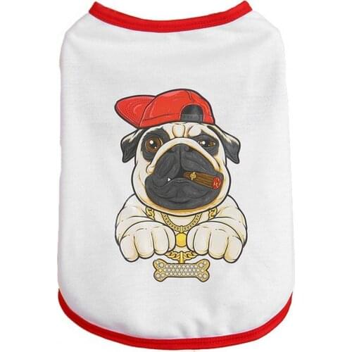 Fashion Cool Pet Vest Cartoon Animal Printing Two-legged Polyester Round Neck Blouse T-Shirt for Summer Dogs Clothes Accessories