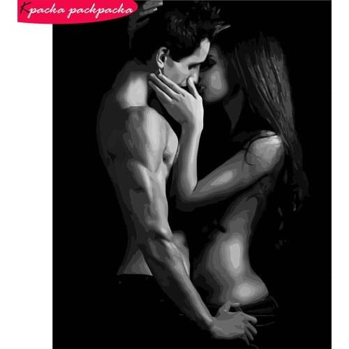 DIY Hug Coloring By Numbers Kit No-Frame Canvas Painting 19.7x15.7inch 18 Colors Hand Painted Diff:3 Stars VA-1550