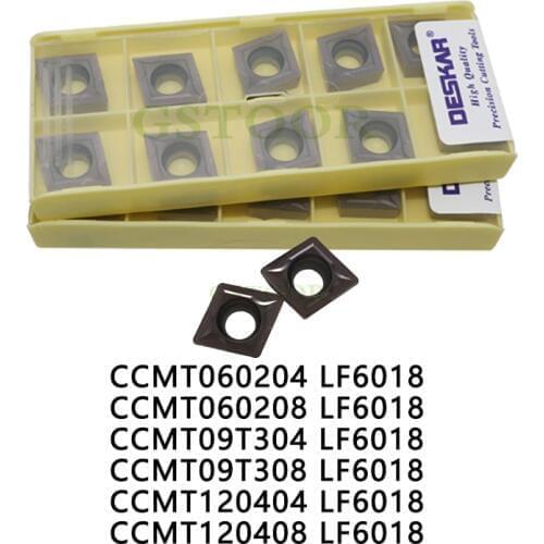 10PCS DESKAR CCMT060204 LF6018 CCMT09T304 LF6018 CCMT120404 LF6018 CNC Turning Tools Carbide inserts for stainless steel