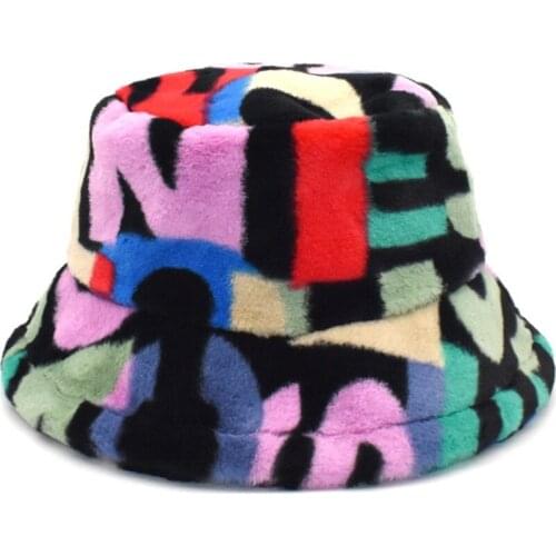 New Autumn Winter Warm Ladies Fisherman Hat Color Short Rabbit Fur Bucket Hats For Women Men Thick Plush Outdoor Panama Cap