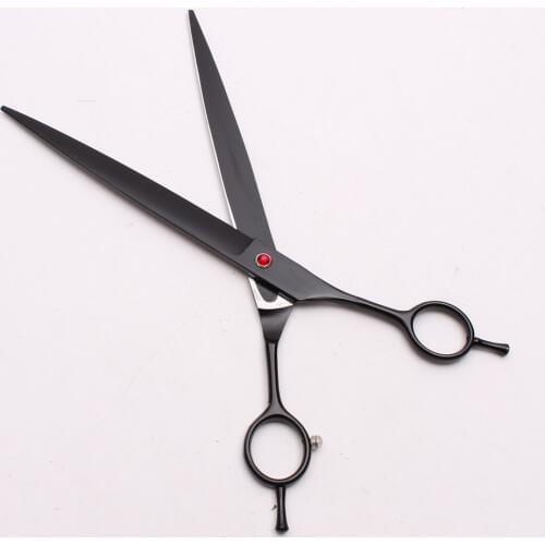 9Inch 24cm JP 440C Black Scissors for dog grooming Big Size Scissors Straight Cutting Shears Pets Hair Shears Add Bag DIY C4005