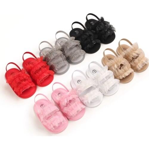 Prewalker 2021 New Baby Fashion Mini-Cloth Flat Toddler Princess Shoes 0-18 Month Summer Sandal