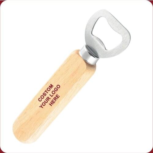 Custom brand gift personalized wood handle beer bottle openers bar blade LOGO