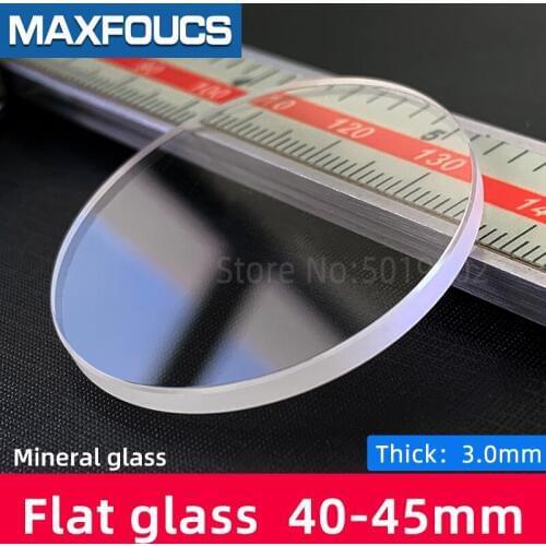 Flat 3.0mm thick 40-45mm dia Watch cryastal Mineral glass watches parts , 1 pieces