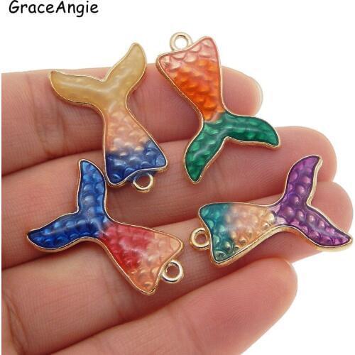 5pcs Mixed Mermaid Tail Charms Pendant Charms Jewelry Earrings Accessories Handmade Crafts Necklace DIY Animal