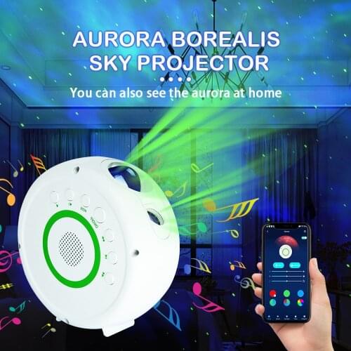 White Noise Colorful Starry Sky Projector Night Light Rotation Starry Night Lamp Bluetooth APP Control USB Charging for Birthday