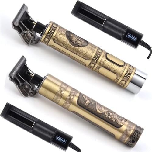 Professional Precision Hair Clipper Cordless Carving Trimmer Rechargeable Hair Cutting Razor 0mm T Blade Electric Barber Shaver