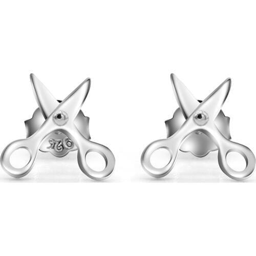 925 Sterling Silver Punk Earrings Simple Small Scissors Stud Earrings Personality Jewelry for Women Girls Unique Gift