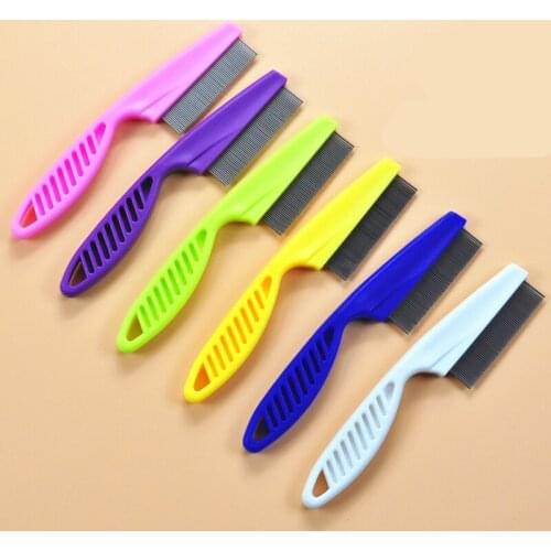 Dog Pet Hair Grooming Toy Comb Flea Shedding Brush Puppy Cat Dog Handhold Stainless Hair Combs Cat Dog Bath Cleaning Supplies
