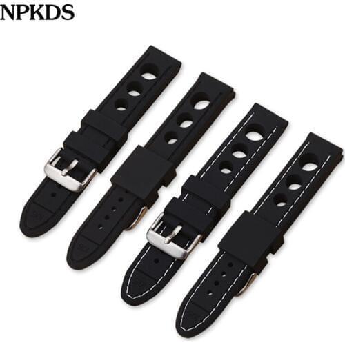 20mm 22mm 24mm Sport Silicone Rubber Strap Watchband Replace Electronic Wristwatch Band Accessories