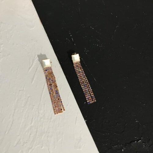 RISPADA EH25172-H24 European Retro Romantic Colored Diamond Diamond Fringe Earrings