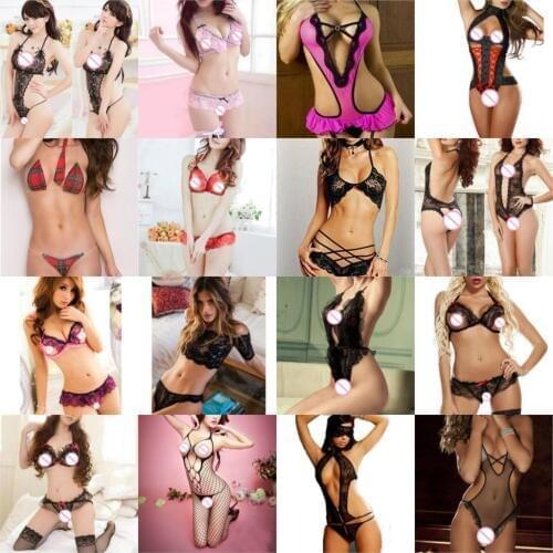 Sexy Women Sleepwear Lingerie Hot Erotic Babydoll Pajamas Underwear Lace Nightwear Sex Costumes Clothes Nightdress Set