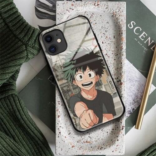 Deku Izuku Midoriya My Hero Academia Silicone for IPhone Se 7 8 Plus X XR XS 11 12 Mini Pro Max Glass TPU Phone Case Cover Shell