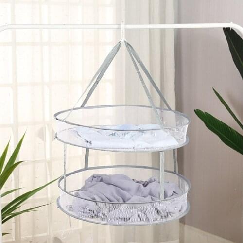 Foldable Clothes Basket Household Anti-Deformation and Windproof Drying Single Double Honeycomb Net Basket