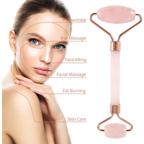 Roller Guasha Skin Neck Anti Wrinkle Scraper Facial Set Natural Jade Facial Stone Firming Face Anti-Aging Puffy Eyes Massager