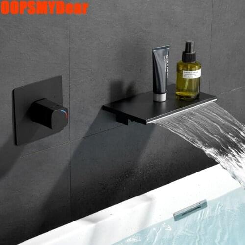 Waterfall Faucet Bathroom Concealed Wall Mount Tap Wash Basin Hot Cold Mixer Crane Bathtub Washbasin Full Kit Set Grifo Torneira