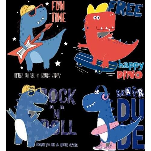 Iron on Cute Animal Dinosaur Letter Patch for Clothing Heat Transfers Applications T-shirt Heat Transfers Appliques Stickers