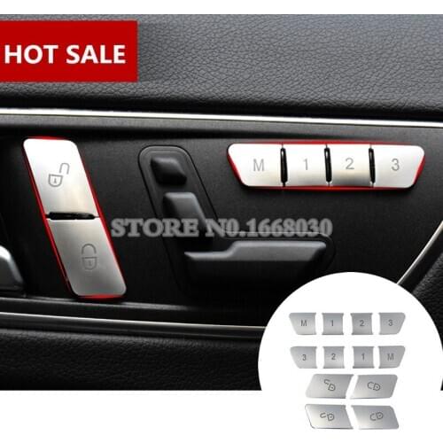 Inner Door Seat Memory Button Trim Cover 12pcs For Benz C Class W204 S204 2008-2013 Car Decoration Car Accesories Interior