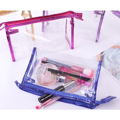 Waterproof Transparent Makeup Bag Cute Cosmetic Bag Storage Pouch Clear Case Toiletry Bag PVC Zipper Travel Make Up Organizer