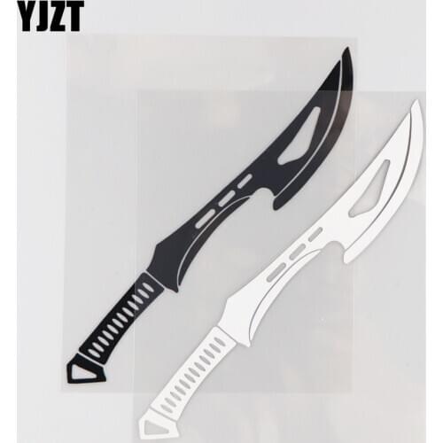 YJZT 14CM*17CM Weapon Knife Creative Pattern Car Sticker Vinyl Decal Decoration 1A-0502