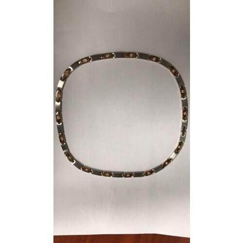 Wollet Jewelry 48 Cm Healing Energy CZ Stone Rose gold Color Magnetic Stainless Steel Necklace For Women