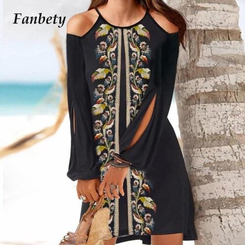 Women Elegant Sexy Hollow Out Party Dress 2021 Summer Vintage Ethnic Printed A-Line Dresses Female Casual Loose Dress Vestidos