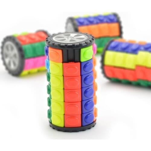 1Pcs 3D Rotate Slide Cylinder Magic Cube Colorful Stress Relief Cube Kids Puzzle Toys For Children Adults Sensory Toys