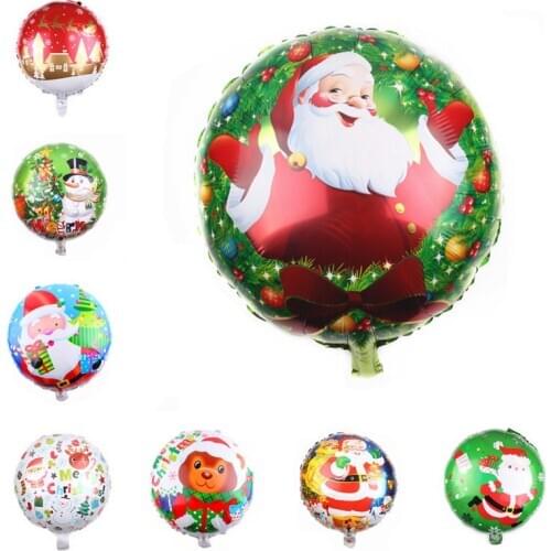 10pcs/lot 18 inch Christmas Round Foil Balloons Birthday Party Decorations Kids Party Balloons Happy Birthday Balloon