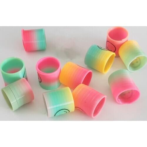 24 PCS/Lot Rainbow Spring Magic Plastic Rainbow Spring Colorful Children Funny Classic Toy Small toy for children