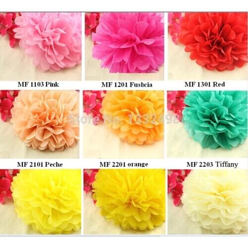 30 Colors 50pcs 18'' 45cm Tissue Paper Pom Poms Party Wedding Home Birthday Tea Party Decorations Flower Balls Free Shipping