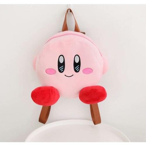 Cartoon Star Kirby Plush Backpack Childrens Snacks Bag Sundries Bag Girls Cute Plush Small Bag Childrens Toy Gifts