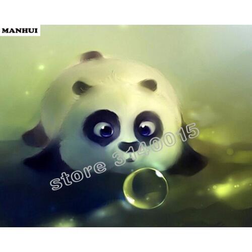 Diy Diamond Painting Panda swimming 5d Diamond Painting Set For Embroidery Stitch Picture By Numbers Needlewor BFC238
