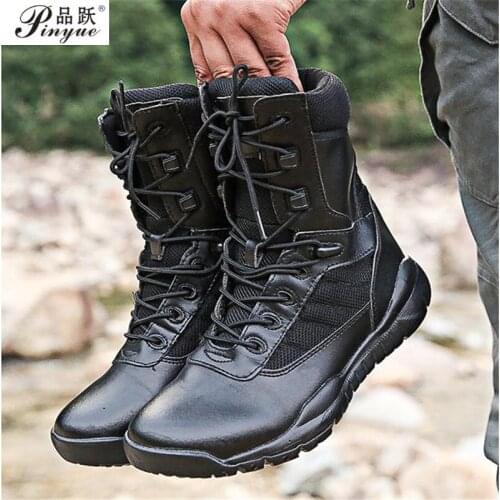 Army Boots Men Military Boots Spring Summer Army Boots Tactical Black Brown Men Casual Shoes Solid Anti-Slip Male Casual Sneaker