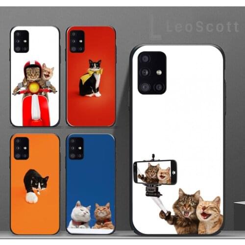 Cute cat Phone Case For Samsung A32 A51 A52 A71 A50 A12 A21S S10 S20 S21 Plus Fe Ultra