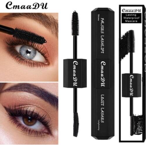 CmaaDu 20ml 5D Waterproof Non-Smudge Black Double Silicone Headed Thick Curling Lengthening Eye Lashes Makeup Cosmetics Tools